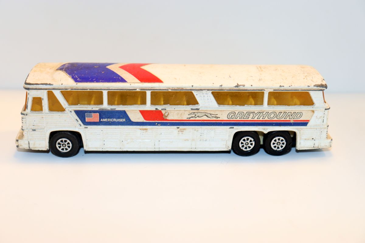 Corgi SW21378,  Corgi UK Bus USA Greyhound MC-8, "Americruiser", weiß, Vintage 1975