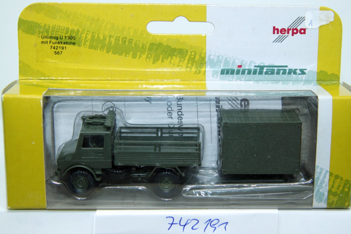 Herpa 742191 Roco Minitanks LKW 2 t Unimog U 1300 mit Funkkabine 