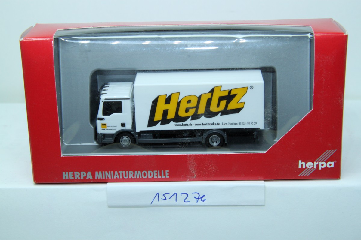 Herpa 151276, MAN TGL Koffer-LKW "Hertz"