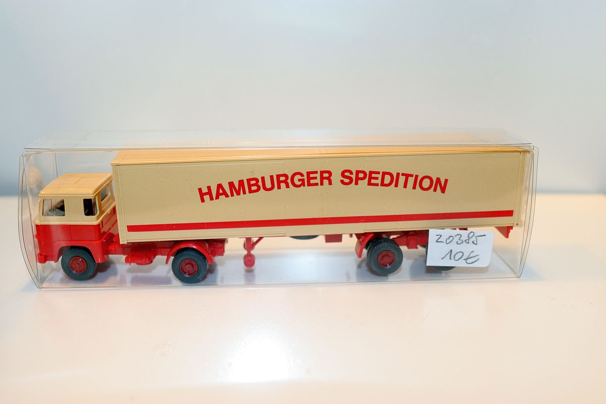 Wiking SW20386, Truck MB curtainsider trailer, “DB general cargo”, beige/white, for H0 scale,