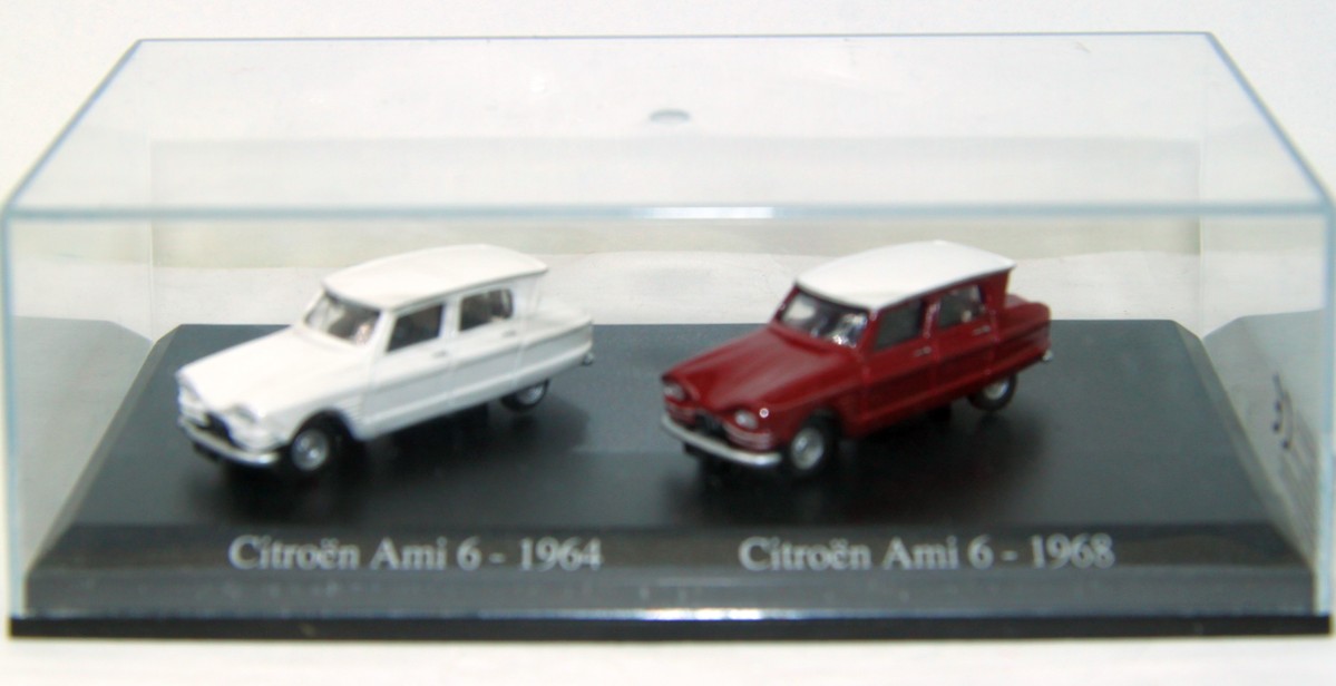 Modellauto Set, Citroen Ami 6 1964 und Citroen Ami 6 1968, für Spur H0, in Originalverpackung, siehe Bilder