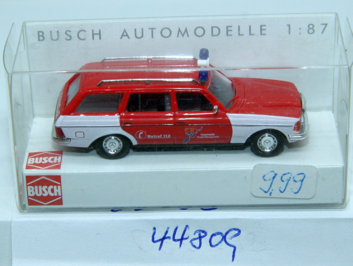Busch 46809, Busch MB W123 fire brigade Pfungstadt, for gauge H0,