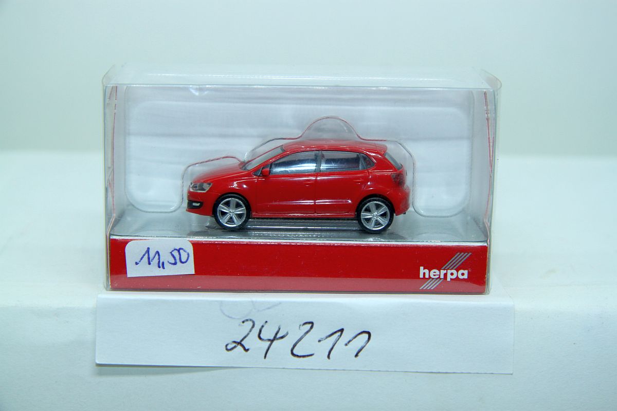 Herpa 024211, VW Polo rot, für Spur H0