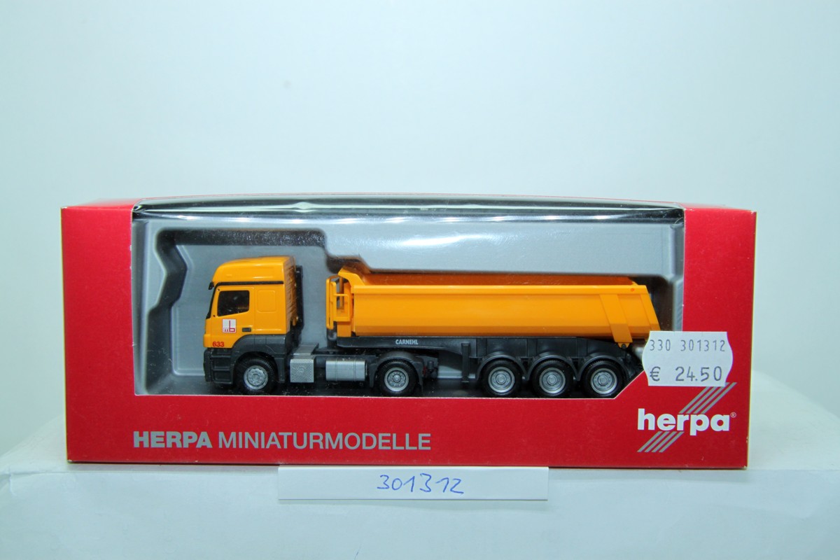 Herpa 301312, Mercedes-Benz Axor, round trough semitrailer tractor, "Bögl",