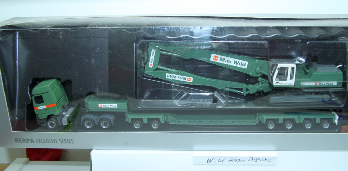 Herpa 248242, Schwerlast-Set, "Max Wild" (Schwerlastwagen+Abbruchbagger)
