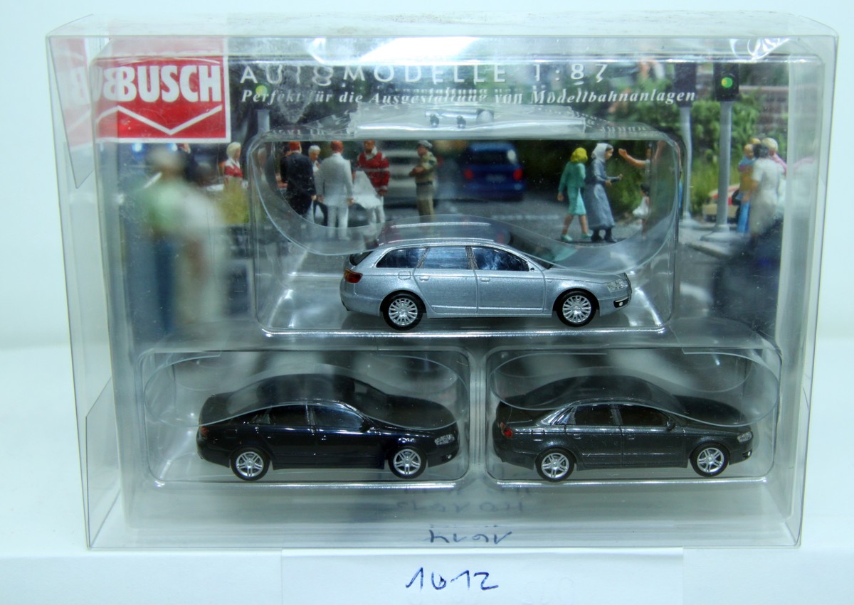Busch 1612, Audi model car set, set with three different Audi models, for gauge H0, 