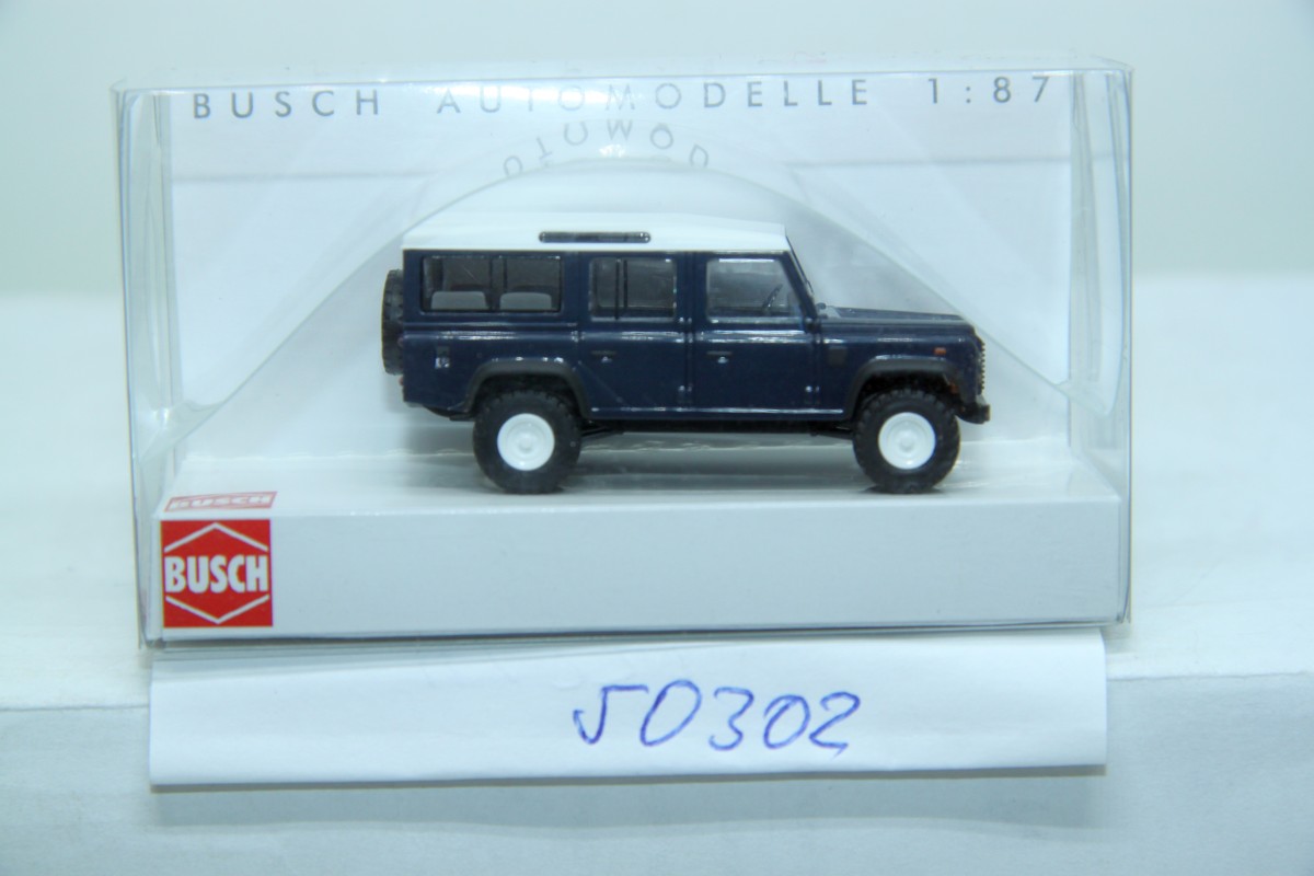 Busch 50302, Land Rover Defender, blue, year of construction 1983, 