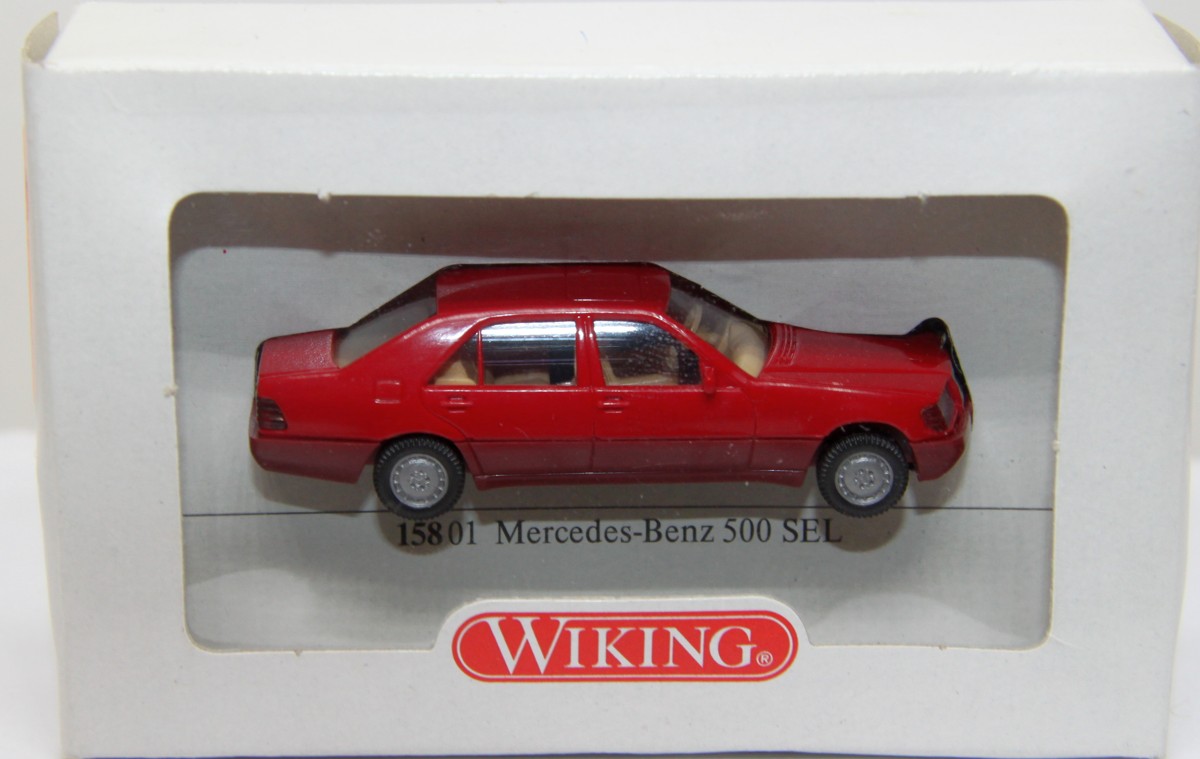  WIKING 15801, MERCEDES BENZ, MB 500 SEL, rot, für Spur H0 in OVP 