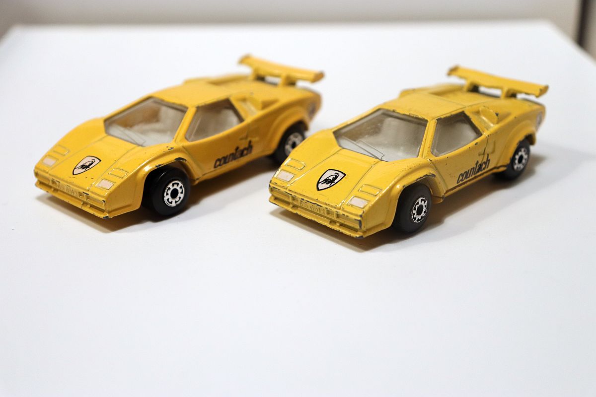Matchbox SW20528, Lamborghini Countach LP 500S, yellow, scale 1:56,