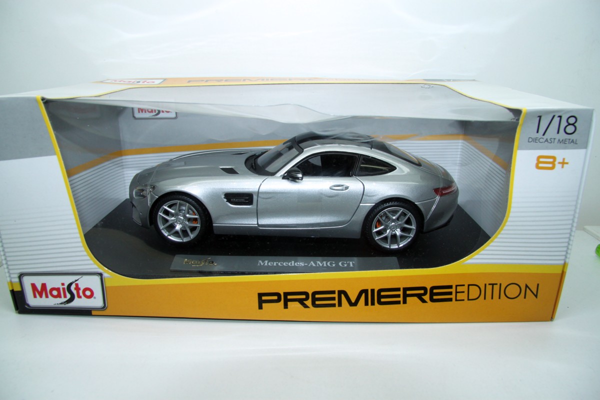 Maisto 36204, Premiere Edition, MERCEDES AMG GT Silver, model car, scale 1:18