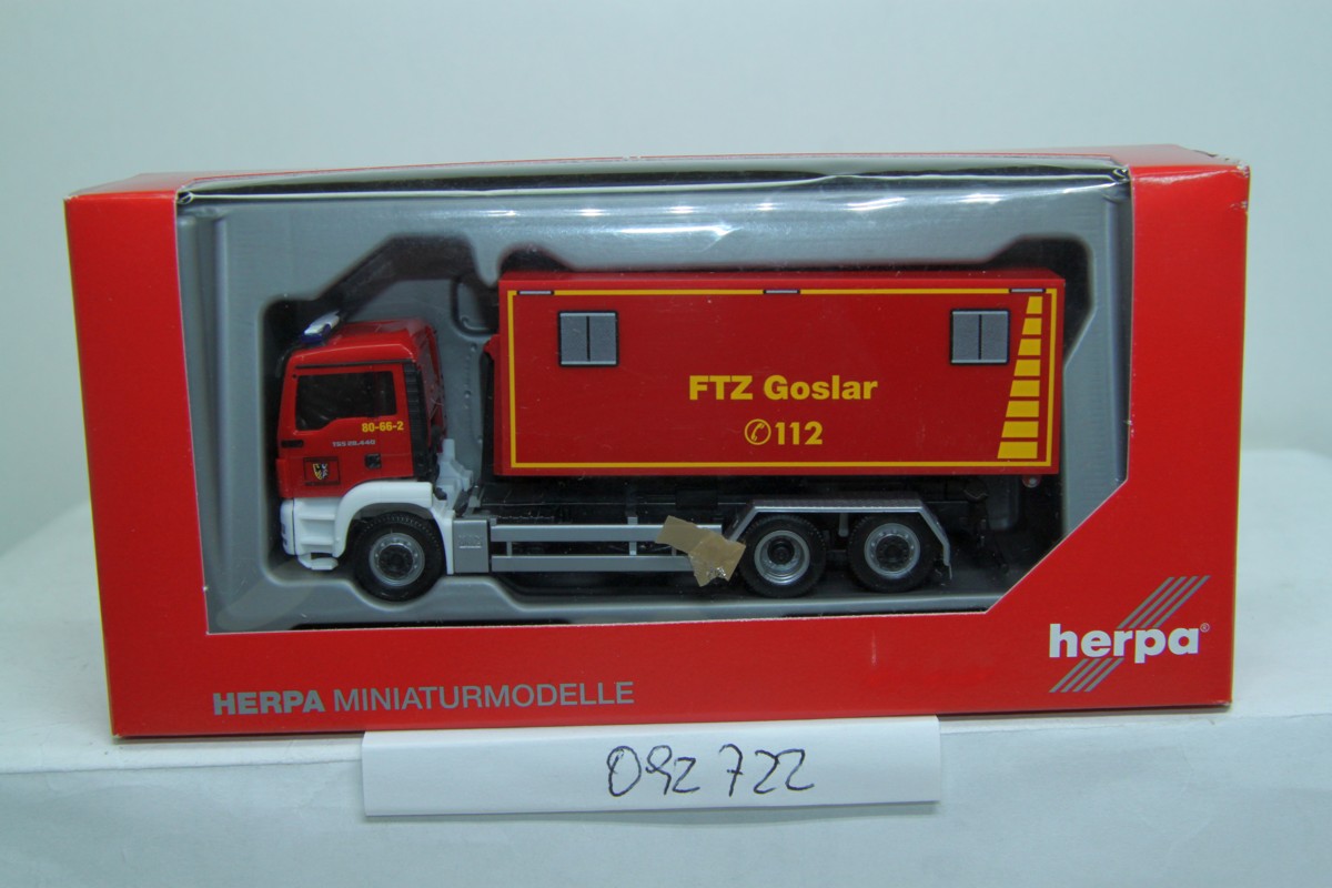 Herpa 092722, Man TGS M, interchangeable loader, fire brigade 