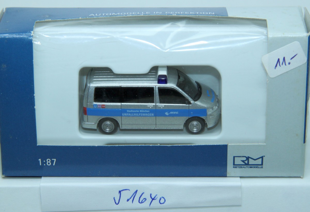 Rietze 51640, VW T5 MVG-Unfallhilfswagen München
