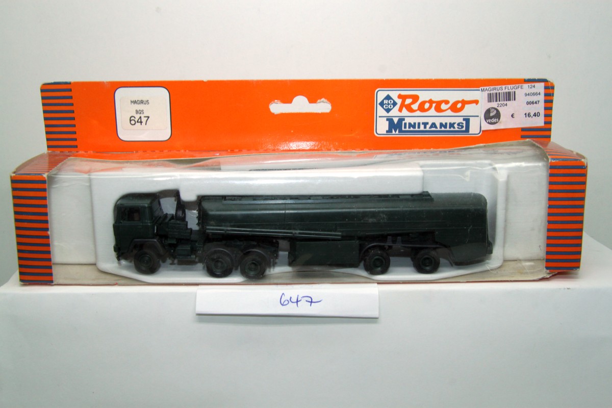 Roco 647, Military Magirus Airfield Tanker BGS , for H0 gauge, with original box