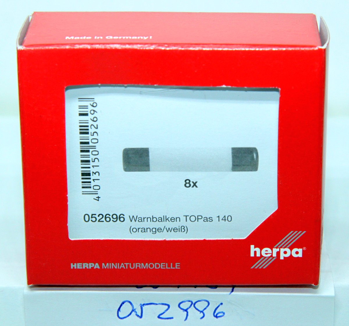 Herpa 052696, TOPas warning light bar 140 (8 pieces orange / white), for H0 gauge,