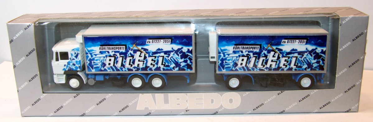 Albedo 800010, MAN Koffer Hängerzug Kühltransporte Bickel, Spur H0, mit OVP