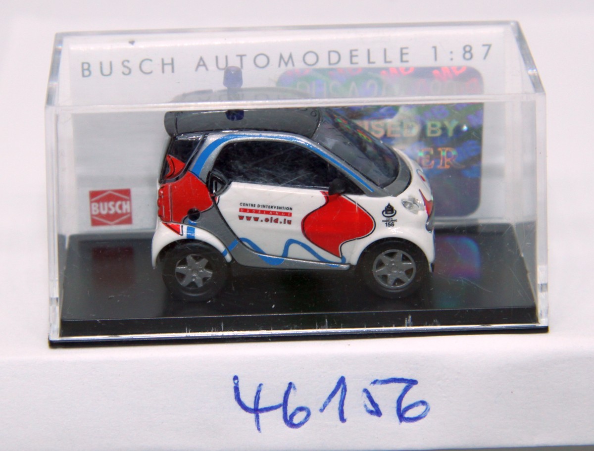 Busch 46156, Smart Fortwo Coupe, fire brigade & civil defence, for H0 gauge, with original box