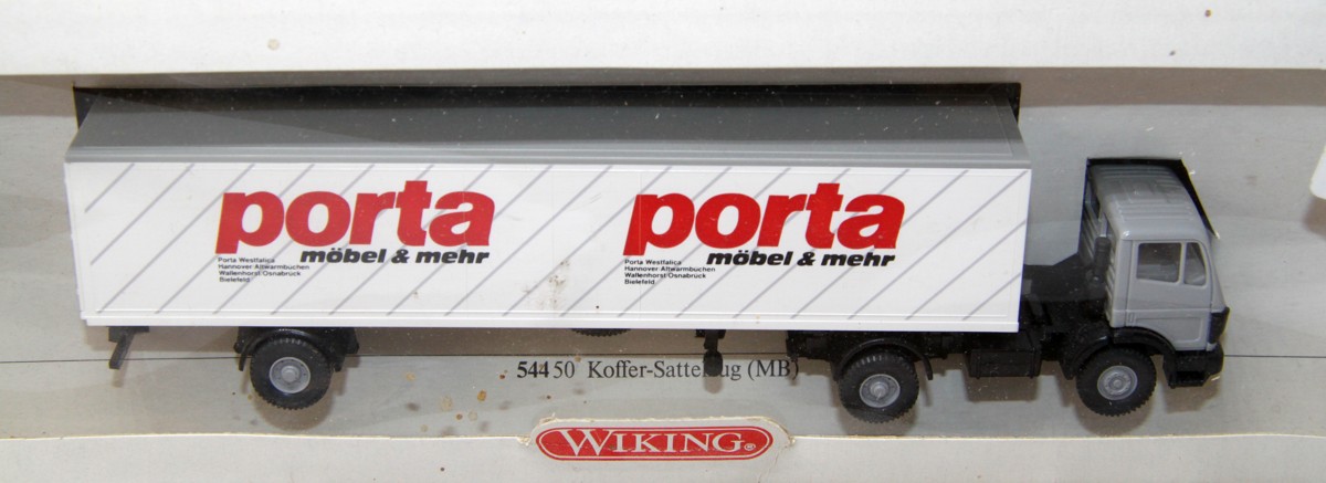 WIKING 54450,  MB Koffer-Sattelzug "PORTA Möbel", für Spur H0, in OVP