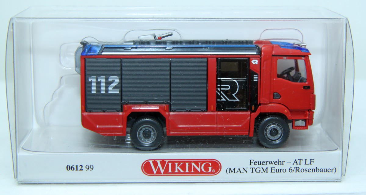 Wiking 061299, Feuerwehr AT LF MAN TGM Euro 6/Rosenbauer), für Spur H0, mit Originalverpackung