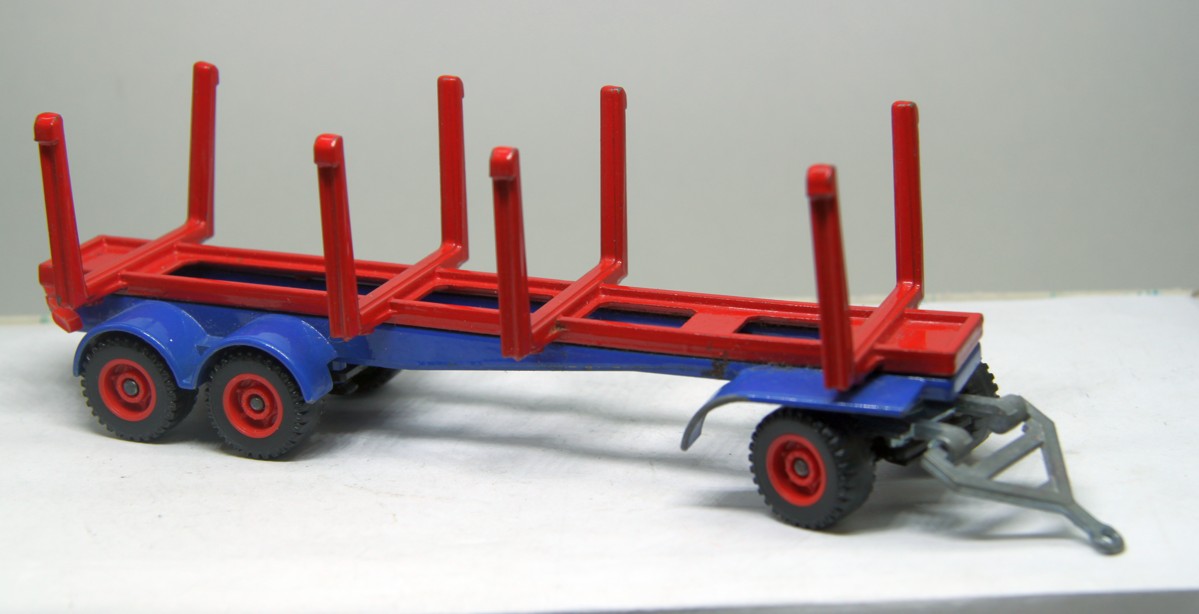 Siku Lkw, mit Ladekran DAF 95 und Anhänger, rot/blau, Vintage, Maßstab 1:55, bespielt mit Gebrauchsspuren,  siehe Bilder, ohne Originalverpackung,
