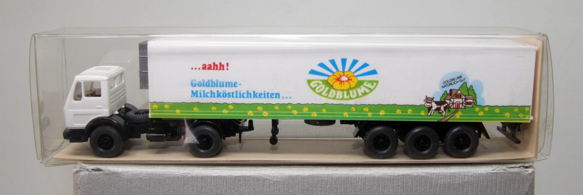 WIKING 26544,  MB Koffer-Sattelzug "Goldblume Milchköstlichkeiten", für Spur H0, in OVP