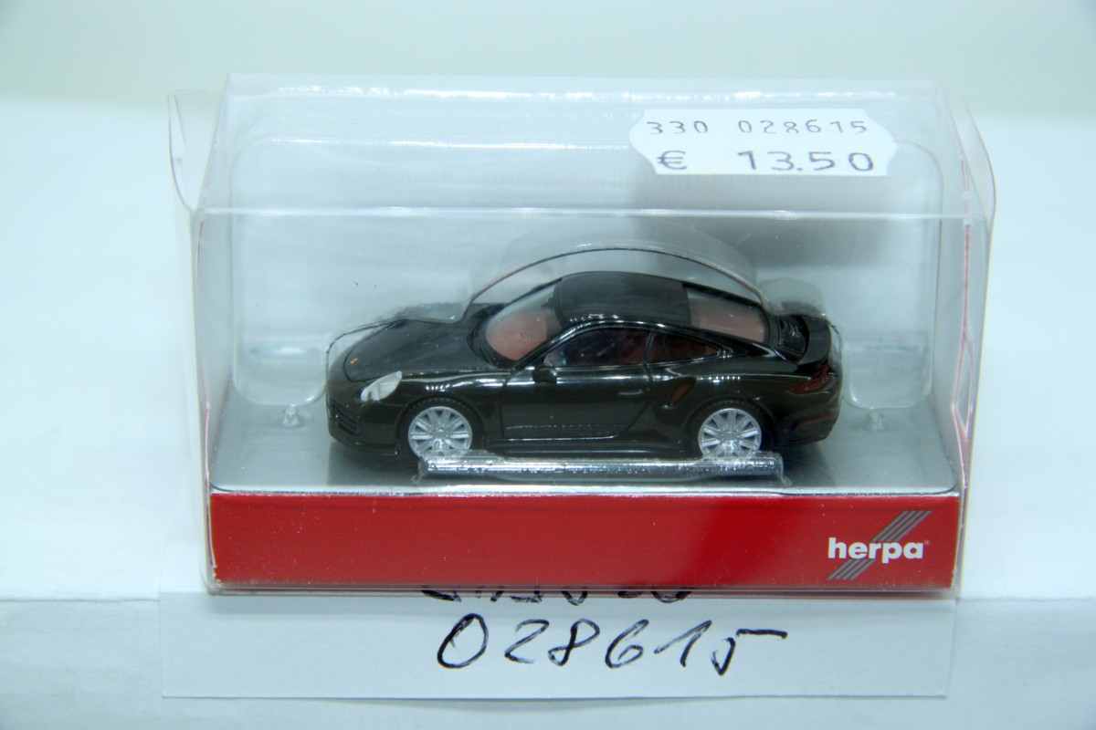 Herpa 028615, Porsche 911 Turbo, "black", for H0 gauge