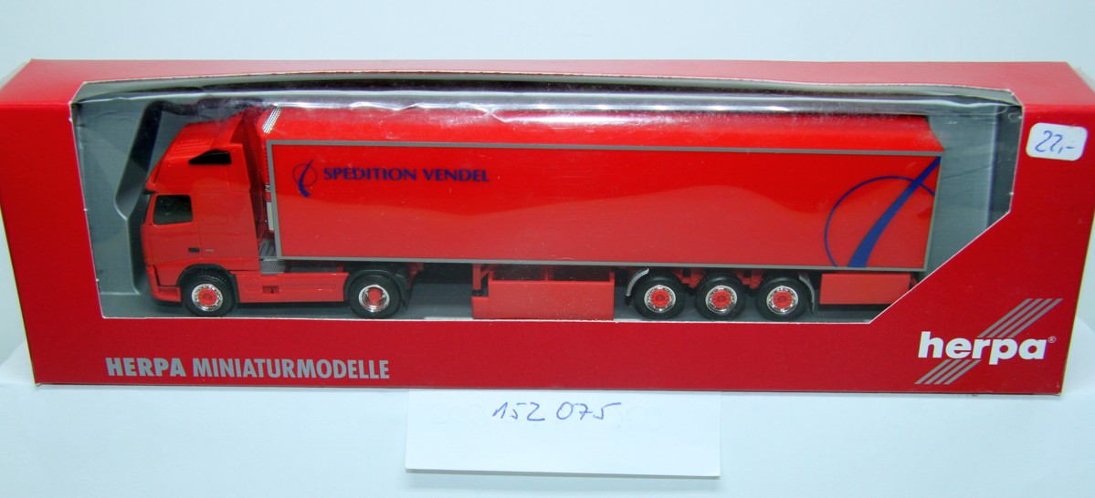 Herpa 152075, Volvo GL XL Sattelzug, "Spedition Vendel", rot
