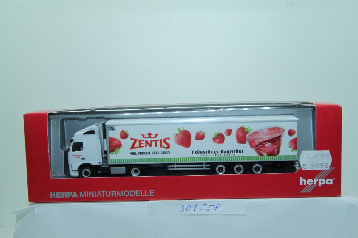 Herpa 301558, Volvo FH GL, jumbo refrigerated box semitrailer, "Zentis", 