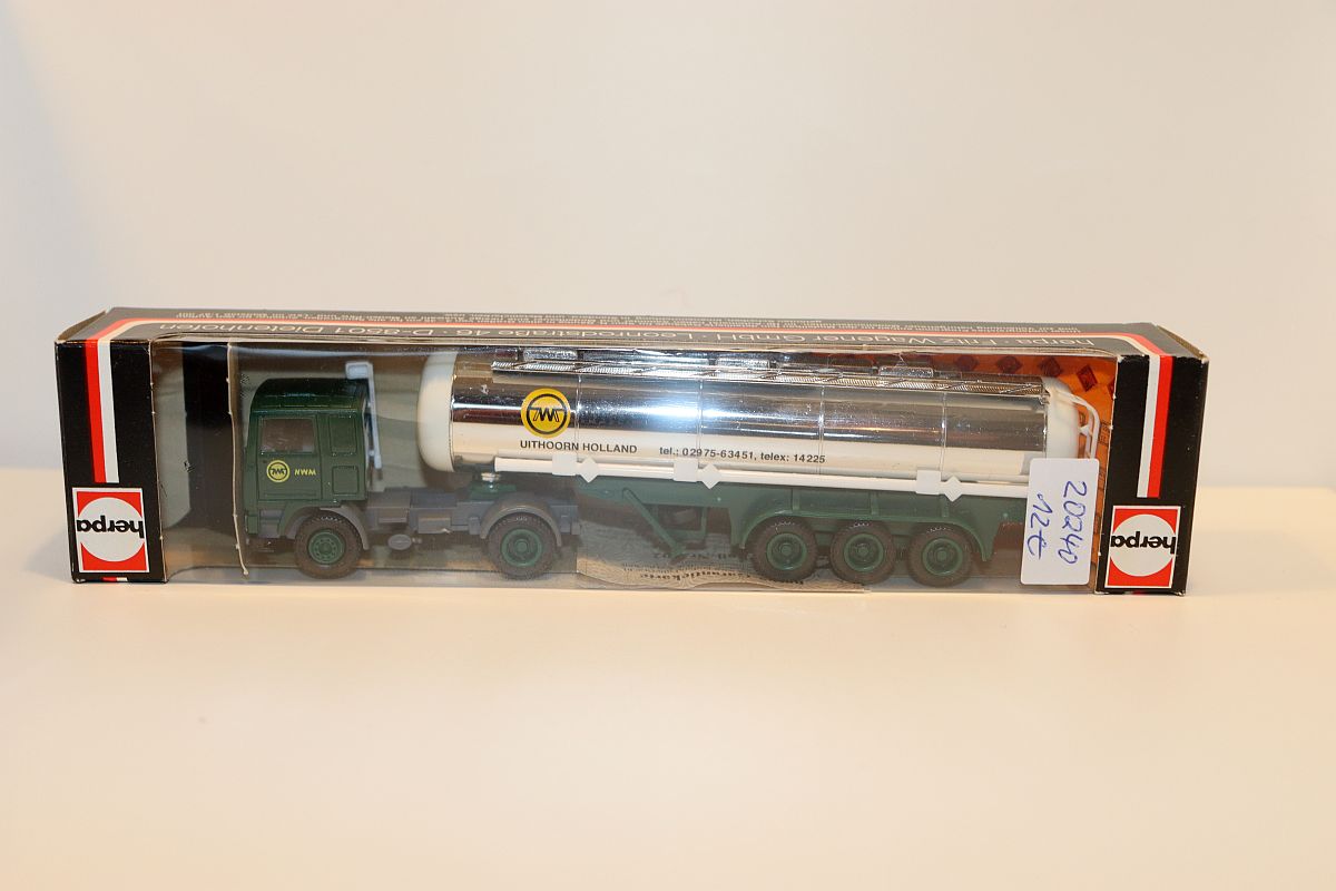 Herpa SW20240, truck 801204, Volvo F10 tank semitrailer “NWM Uithoorn Holland”, for H0 scale, 