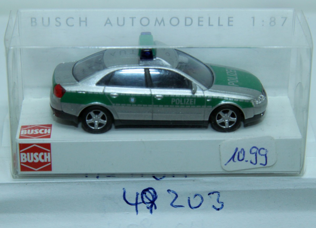 Busch 49203, Audi A4 Limousine Polizei, grün