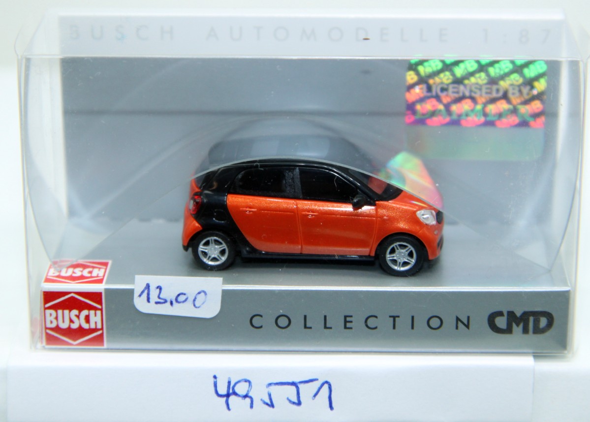 Busch 49551, Smart Forfour 2014, CMD-Collection, orange, for H0 gauge, with original box