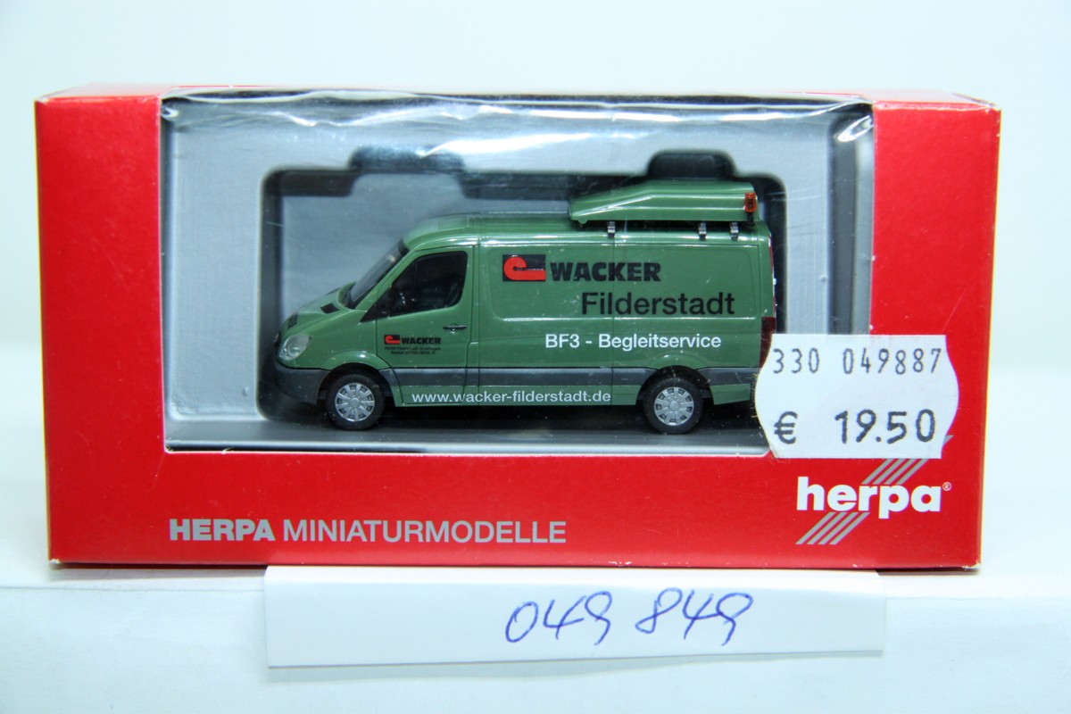 Herpa 049849, MB Sprinterm '06 BF3, " Wacker Filderstadt", for H0 gauge