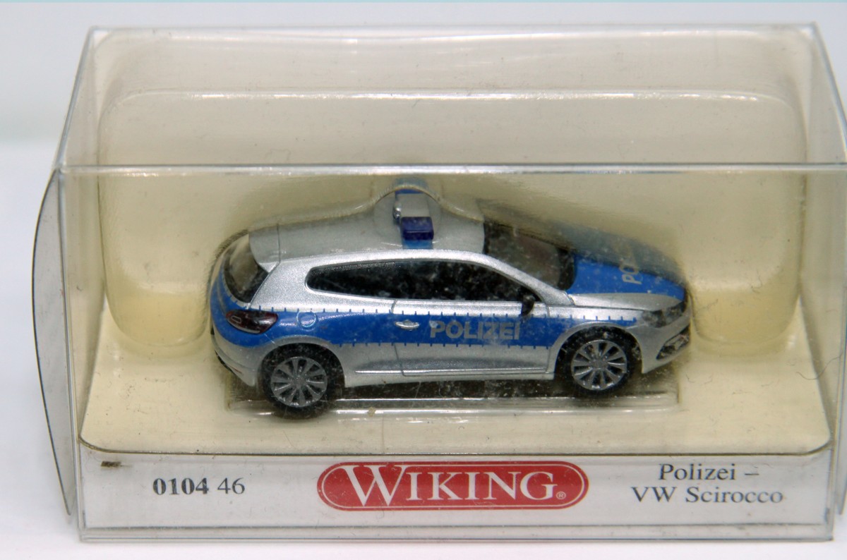 Wiking 010446, Polizei - VW Scirocco - silber/blau