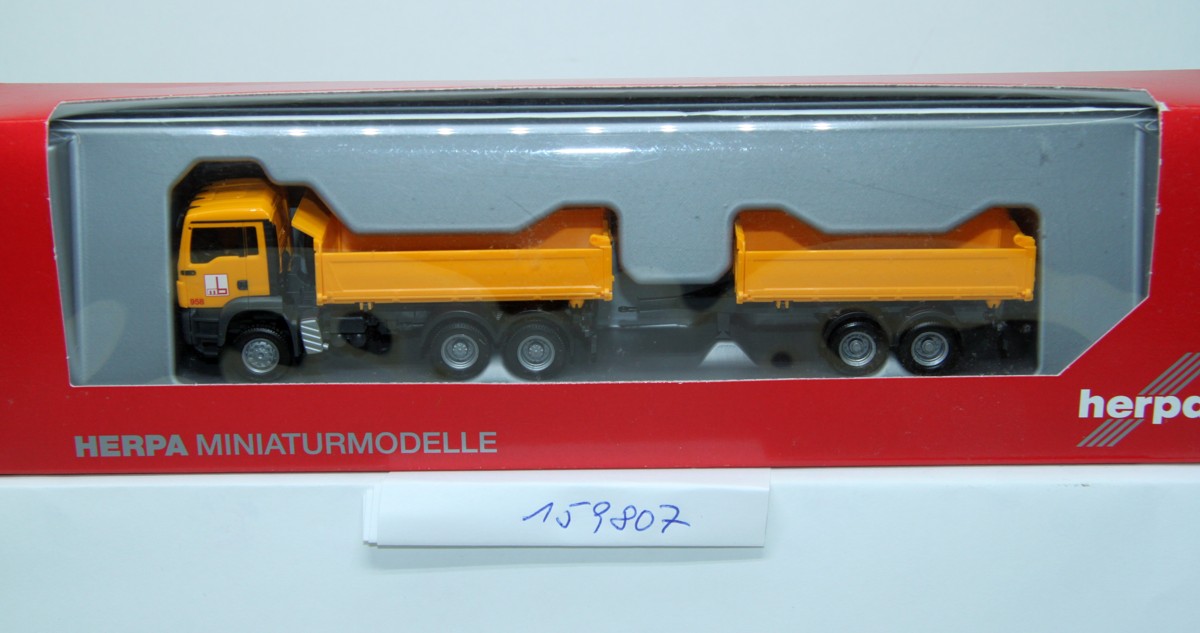 Herpa 159807, MAN TGS M Tandem-Baukipper-Hängerzug 