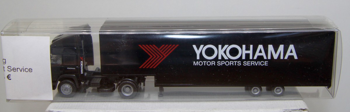 Herpa, IVECO, Koffer-Sattelzug, Yokohama Motor Sport Service, für Spur H0, in OVP