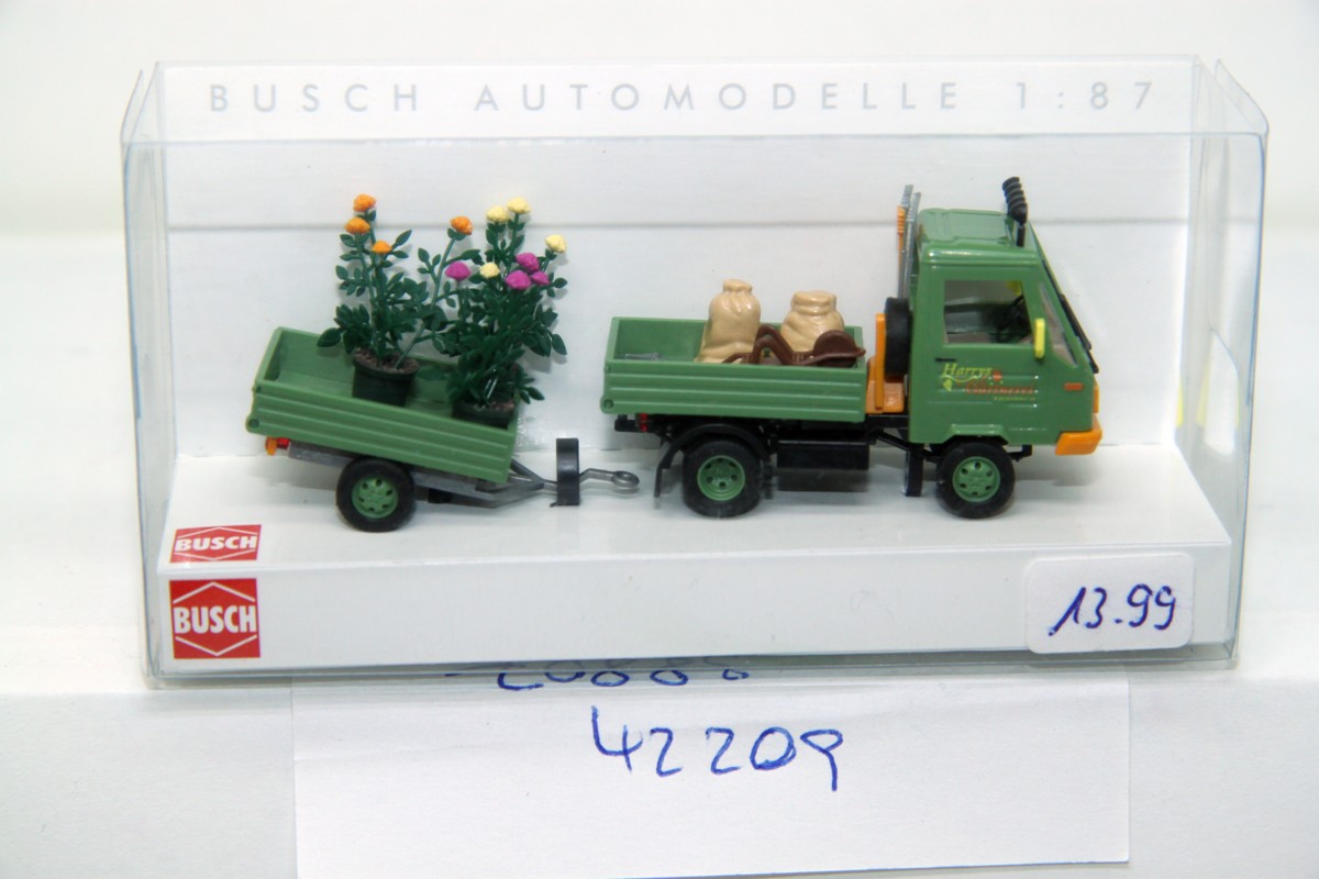 Busch 42209, Multicar mit Anhänger Gärtnerei