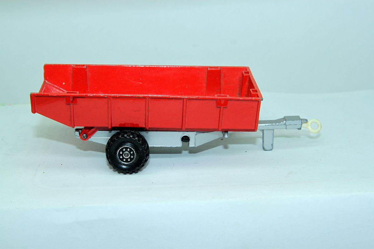 Matchbox SW19815, Super Kings, K-35, Farm Trailer, red, used, with signs of wear, 
