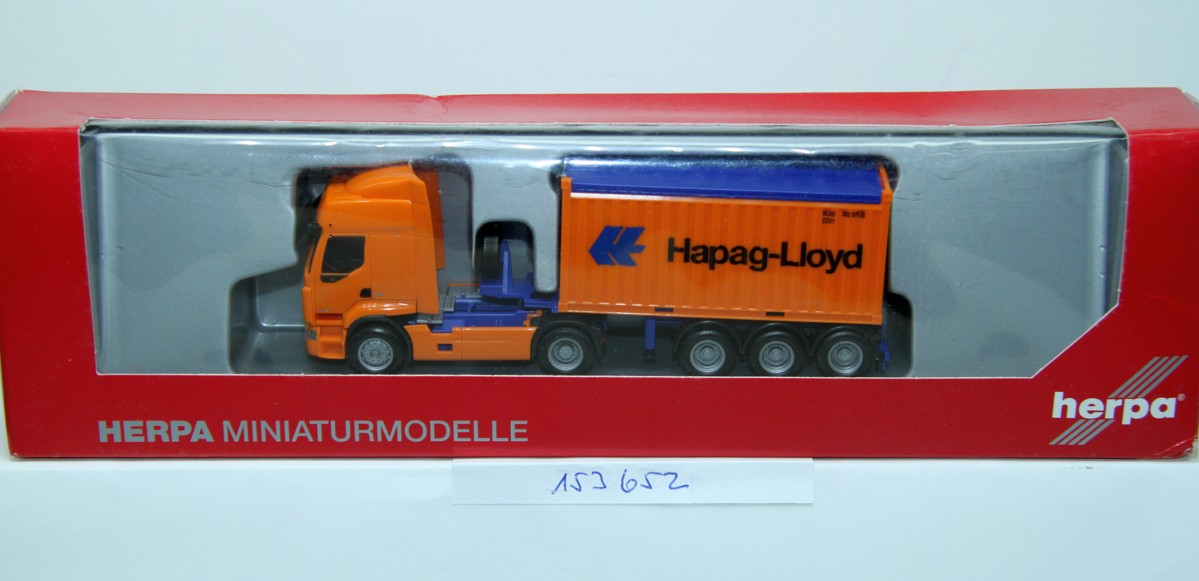 Herpa 153652, Renault Premium 20ft, Container-Sattelzug, "Hapag Lloyd"