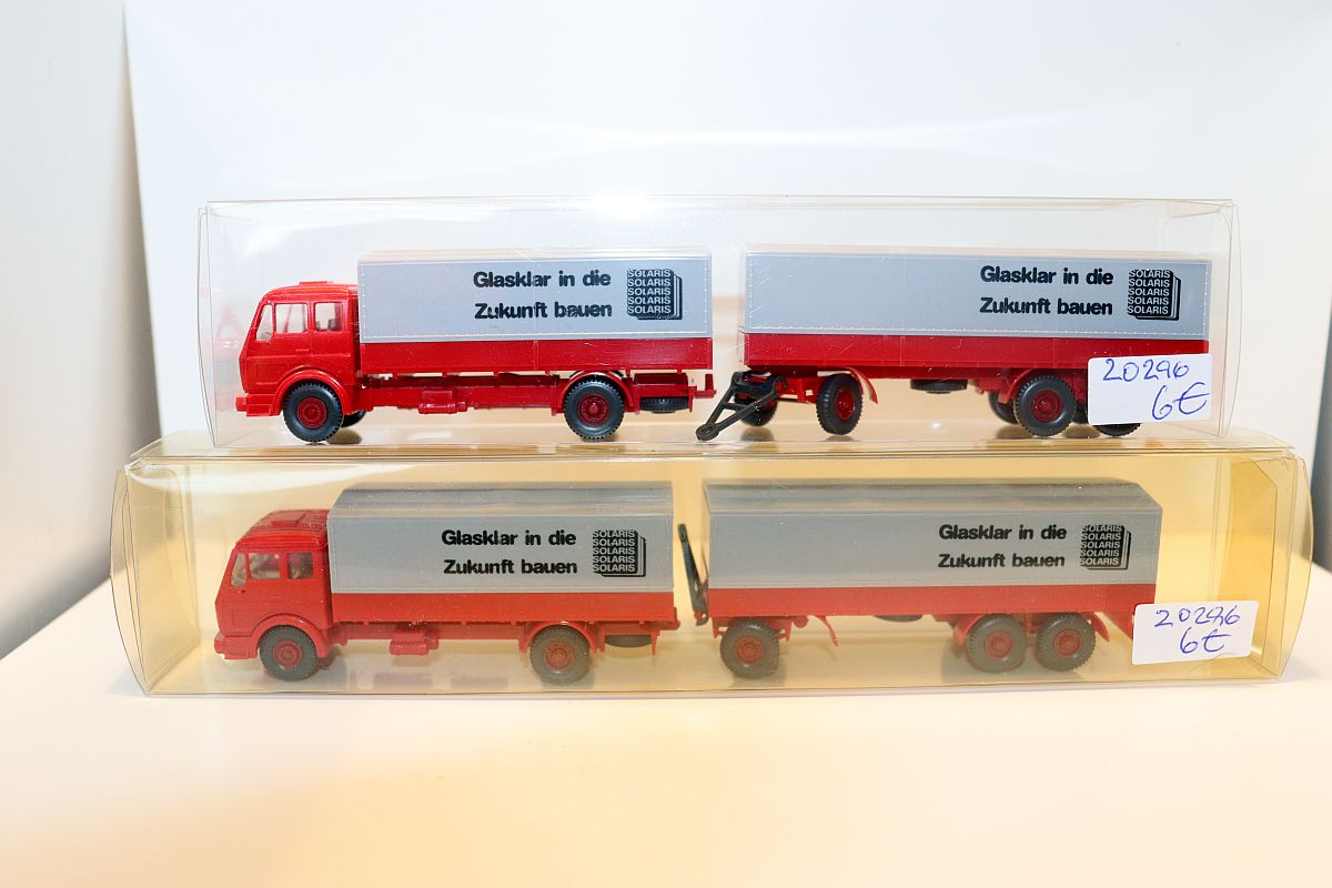 Wiking SW20296, Truck 455, MB 1632 long-distance truck “Solaris, building the future crystal clear”, for H0 gauge