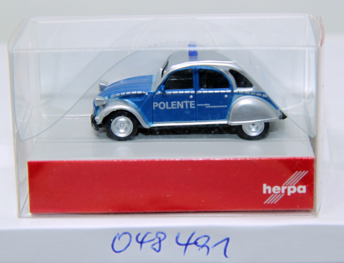 Herpa 048491, Citroen 2 CV "Polizei Schleswig-Holstein", blau/silber