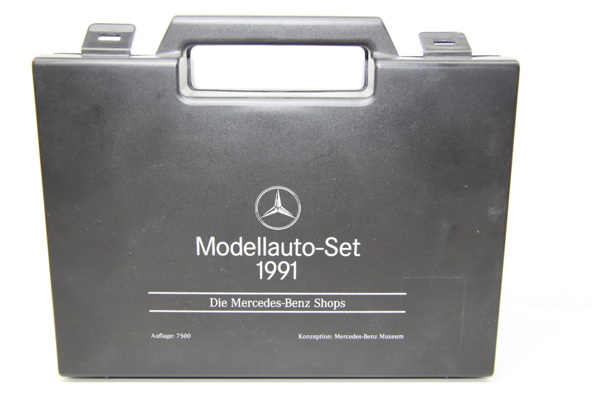 Wiking Setpackung, Mercedes-Benz "Modellauto-Set 1991" (Autotransporter. + 5 Pkw in Koffer) - Konzeption Mercedes Benz Museum, Auflage 7500 Stück, für Spur H0 in OVP 