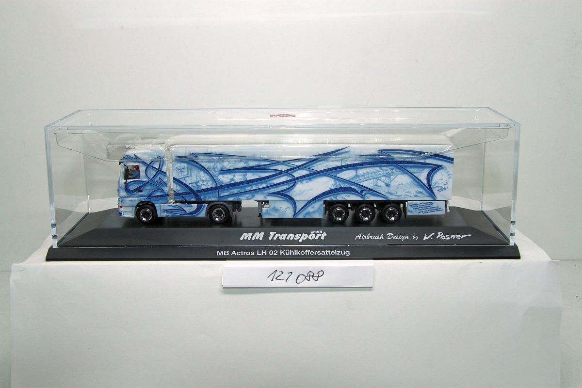 Herpa 121088, Mercedes-Benz Actros -LH 02 Kühlkoffersattelzug, "MM Transport GmbH", für Spur H0,  
