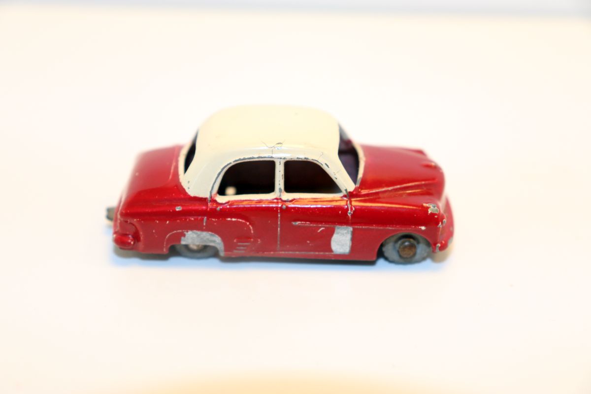 Lesney SW21895, passenger car, cherry red/white, vintage, very old, well-used, 
