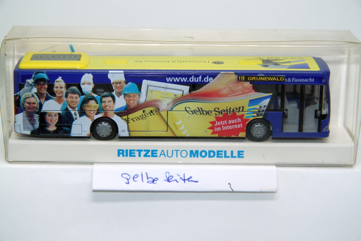 Rietze city bus 62578, HH Yellow Pages,, for H0 gauge, with original box