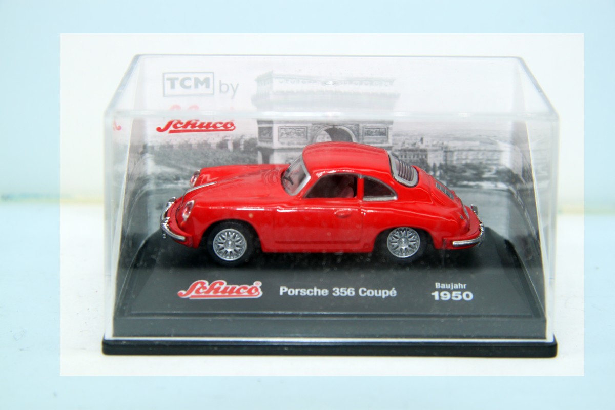 Schuco, Porsche 356, Coupe, rot, Baujahr 1950, Maßstab 1:72, für Spur H0, in Originalverpackung