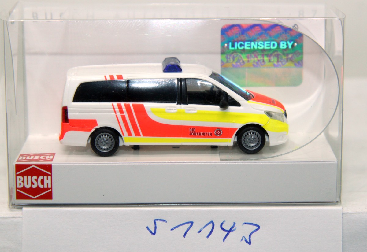 BUSCH 51143, Mercedes-Benz Vito, "Johanniter", für Spur H0, mit Originalverpackung