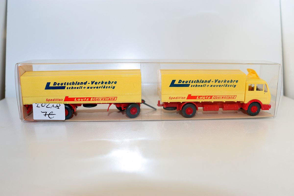 Wiking 455, SW20218, MB 1632 long-distance truck “Spedition Lautz Oberwelland”, yellow/red, for H0 gauge
