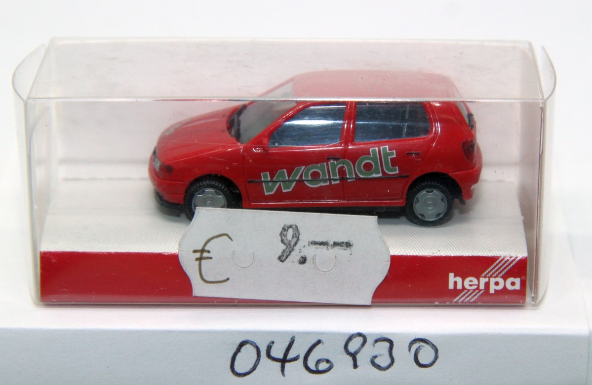 Herpa 046930, VW Polo, wall, red, for H0 gauge, 