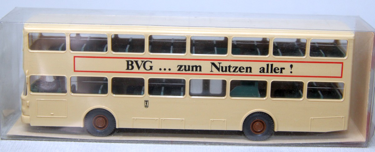 Wiking 730/10, MAN SD 200 Doppeldecker Berlin Bus "BVG zum Nutzen aller", für Spur H0, in OVP