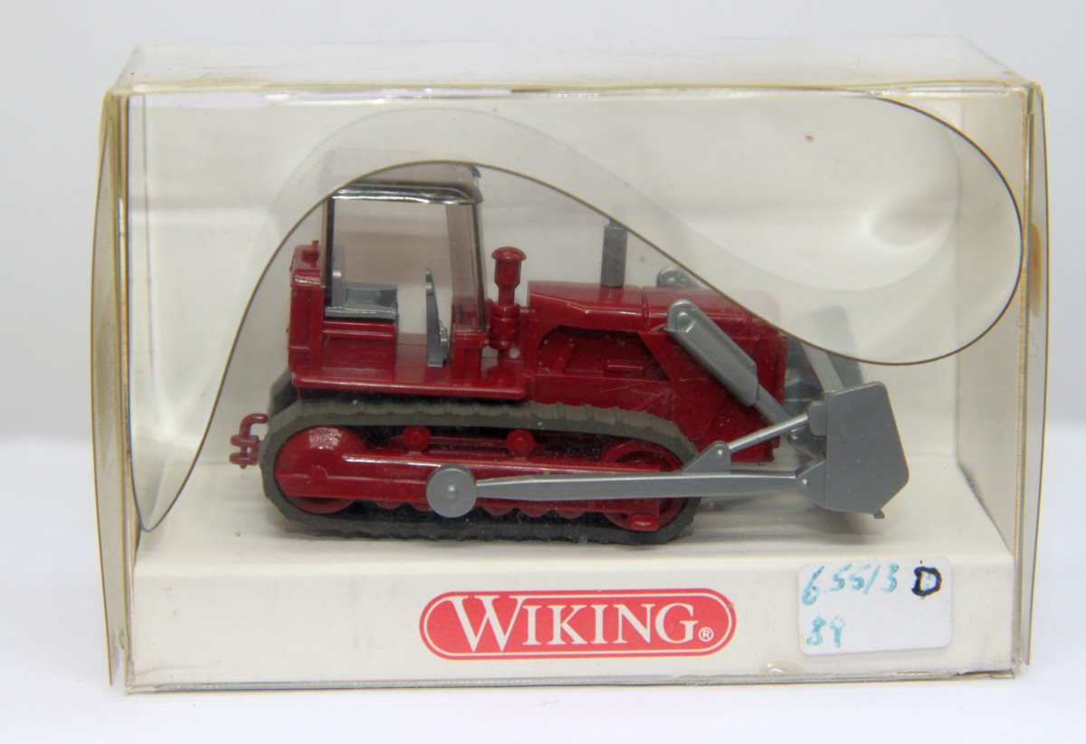 Wiking 6550217, Planierraupe Baumaschine, rot/grau,  für Spur H0, in OVP