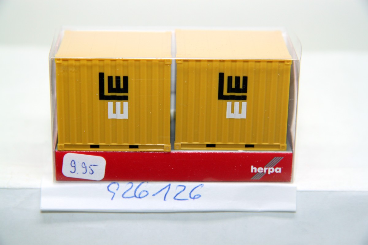 Herpa 926126, Herpa SZ 20 ft. Container, 2 pieces ribbed, Leonhard Weiss, 